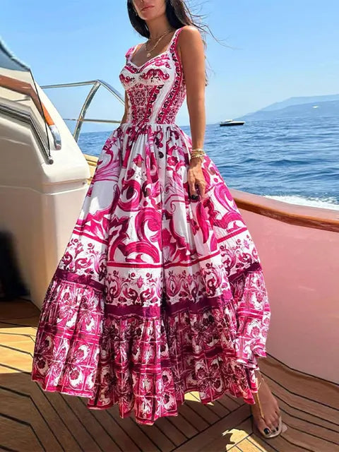 Vestido Longo de Verão Estampado Laila