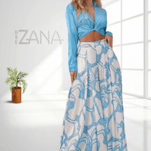 Conjunto Feminino Social Elegante Moda Praia Perola Zana